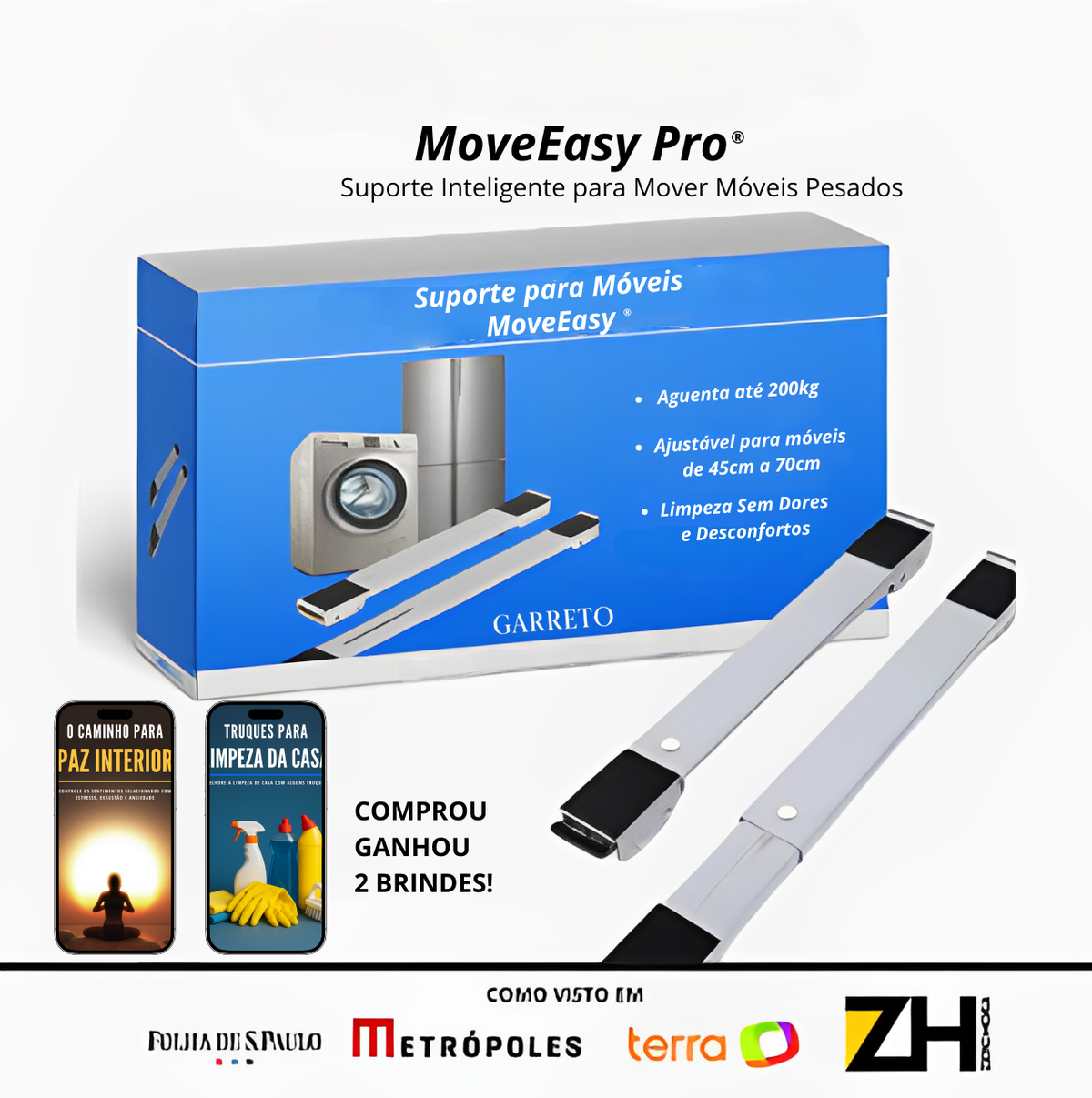 [OFERTA LIMITADA] MoveEasy Pro – Suporte Inteligente para Móveis Pesados + 2 Brindes